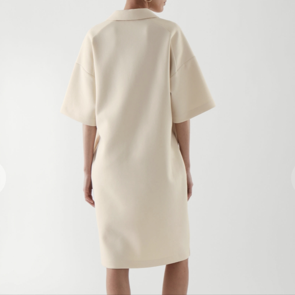 COS Cream Midi Shirt Dress - Picture 4 of 6